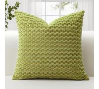 JOTOM Federe per Cuscino in Velluto a Coste Morbido 50x50 cm Federe per Cuscino con Texture a Bolle 3D per Divano, Camera da Letto, Decorazione della Casa (Verde)