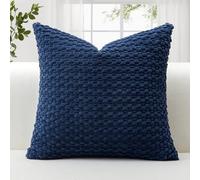 JOTOM Federe per Cuscino in Velluto a Coste Morbido 50x50 cm Federe per Cuscino con Texture a Bolle 3D per Divano, Camera da Letto, Decorazione della Casa (Blu Navy)