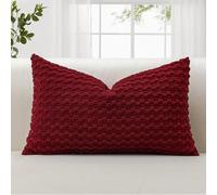 JOTOM - Set di 2 federe per cuscini in corduroy, 40 x 60 cm, decorative, con texture a bolle 3D, per divano, poltrone, camera da letto, morbide, per arredamento della casa, colore: bordeaux