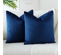 JOTOM Set Di 2 Fodere In Velluto Morbido Solido Fodere Di Cuscino Decorativo Cuscino Fodere Per Cuscini Da Letto Per La Decorazione Della Casa Per Divano Camera Da Letto 50x50 cm(Blu Scuro)