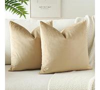 JOTOM Set Di 2 Fodere In Velluto Morbido Solido Fodere Di Cuscino Decorativo Cuscino Fodere Per Cuscini Da Letto Per La Decorazione Della Casa Per Divano Camera Da Letto 55x55 cm(Cachi)