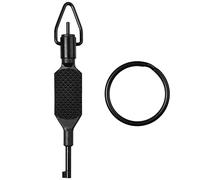 JOTOVO Chiave girevole piatta zigrinata, universale, standard, lunga 10,2 cm, con portachiavi staccabile, colore nero