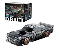 JOTPOR 1/43 Scala RC Elettrico Racing Drift Car, 2.4G Full Proporzionale Mini Drift Car Modello con Kit luci, Nero & Bianco (versione RTR)
