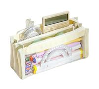 Joucien Astuccio semplice e personalizzato per cancelleria per studenti per uomini e donne forniture per ufficio - astuccio a sei strati bianco avorio