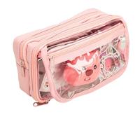 Joucien Astuccio trasparente e minimalista a nove strati, astuccio personalizzato per studenti delle scuole elementari, polvere trasparente a nove strati