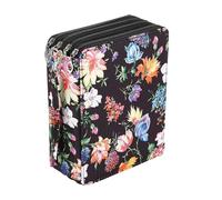 Joucien Borsa artistica in tessuto Oxford, penna colorata, matita, borsa portaoggetti per studenti maschi e femmine, cento fiori contendono in bellezza, 168 fori