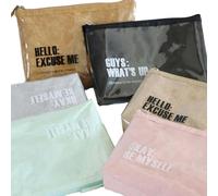 Joucien Borsa per cancelleria personalizzata in stile retrò, minimalista, resistente allo sporco e impermeabile, borsa per il trucco - kaki chiaro - grande astuccio rettangolare