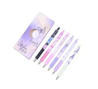 Joucien Confezione da 6 penne neutre da 0,5 mm con punta a ST nera a pressione neutra, viola