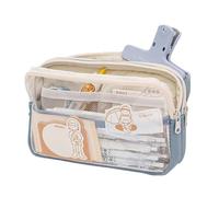 Joucien Semplice e personalizzato esame forniture sacchetto di cancelleria, studente business ufficio forniture borsa di stoccaggio - blu foschia+clip magnetica bianca