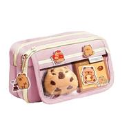 Joucien Simpatico astuccio trasparente in tinta unita per cancelleria per studenti, custodia per matite, custodia a nove strati con coperchio a libro (accessori non inclusi)