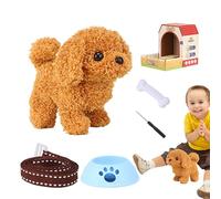 Jouet de chiot à pied pour tout-petit, chien électrique - Animal de c n peluche réalist de chien avec cor Fitend jouer au chiot