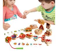 Jouet De Perles à Enfiler en Bois - Jeu De Filetage Inspiré De Pour Tout-Petits, Activité De Tri Préscolaire, Jouet D'apprentissage Éducatif Pour | Pratique De La Motricité Pour Les