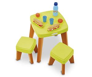Jouets Ecoiffier - Tavolo PIC nic + 2 sgabelli, 4620, Multicolore