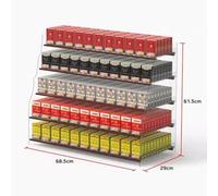 JOUFNING Espositore per Sigarette, Espositore per Sigarette da Parete, Supporto per Vassoio con Spingitore Automatico, Ripiano per Fiammiferi in Acrilico Trasparente A 2-5 Livelli(68.5x29x61.5cm)