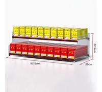 JOUFNING Espositore per Sigarette, Espositore per Sigarette da Parete, Supporto per Vassoio con Spingitore Automatico, Ripiano per Fiammiferi in Acrilico Trasparente A 2-5 Livelli(62.5x29x22.5cm)
