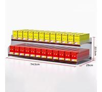JOUFNING Espositore per Sigarette, Espositore per Sigarette da Parete, Supporto per Vassoio con Spingitore Automatico, Ripiano per Fiammiferi in Acrilico Trasparente A 2-5 Livelli(74.5x29x22.5cm)