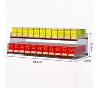 JOUFNING Espositore per Sigarette, Espositore per Sigarette da Parete, Supporto per Vassoio con Spingitore Automatico, Ripiano per Fiammiferi in Acrilico Trasparente A 2-5 Livelli(68.5x29x22.5cm)