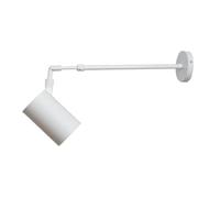 JOUFNING Faretti Da Parete Regolabili Per Interni, Faretti Lettura Telescopici A Braccio Lungo In Stile Retrò Industriale, Binario Con Retrattile, Per La In Camera(White,20W)