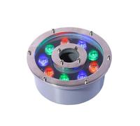 JOUFNING Faretto Subacquei - Lampada Subacquea Per Piscina, Illuminazione Per Laghetto Con Foro Centrale Ad Anello Impermeabile IP68, Lampada Da Giardino RGB 12/24 V(9W(12V))