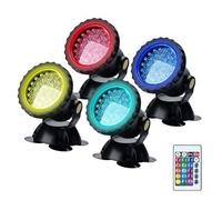 JOUFNING Luz LED Sumergible Para Fuente - Foco RGB Subacuático De 12 V, Resistente Al Agua IP68, Estanque Jardín, Con Control Remoto, Luces Paisaje Anfibias Que Cambian Color(4PCS)