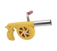 JOUFNING Soffiatore d'Aria A Manovella per Barbecue da Esterno, Mini Soffiatore Portatile per Barbecue con Potenza di Fuoco Aumentata, per Campeggio/Picnic(Yellow)