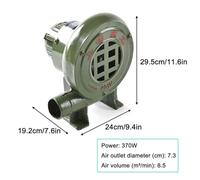 JOUFNING Soffiatore Elettrico A velocità Variabile 220V - Soffiatore per Barbecue Ventilatore Centrifugo, Soffiatore per Barbecue Elettrico con Governatore, per Campeggio/Picnic(370W)