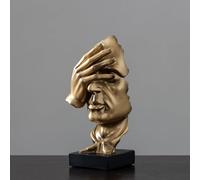 JOUFNING Statua Artistica - Figurina Decorativa da Scrivania, Scultura Moderna con Viso Astratto Che Copre Gli Occhi, Ornamenti Decorativi da Scrivania con Design A Mano, per Ufficio