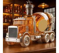 JOUFNING Statua d'Arte, Bottiglia Decanter per Whisky da 300 Ml, Bottiglie di Whisky E Vino per Camion Betoniera, Distributore di Liquori in Vetro A Forma di Auto, Caraffa(C)
