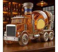 JOUFNING Statua d'Arte, Bottiglia Decanter per Whisky da 300 Ml, Bottiglie di Whisky E Vino per Camion Betoniera, Distributore di Liquori in Vetro A Forma di Auto, Caraffa(D)