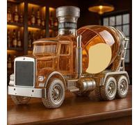 JOUFNING Statua d'Arte, Bottiglia Decanter per Whisky da 300 Ml, Bottiglie di Whisky E Vino per Camion Betoniera, Distributore di Liquori in Vetro A Forma di Auto, Caraffa(E)