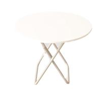 JOUFNING Tavolo Rotondo Pieghevole, Tavolo Da Pranzo Portatile Da Cucina, Per 2-4 Persone Con Piano In MDF E Base In Metallo, Tavoli Da Caffè, Ufficio E Soggiorno Di Metà Secolo(White,D60*72CM)