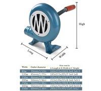 JOUFNING Ventilatore per Forgia da Fabbro A Manovella - Soffiatore per Forgia A Carbone per Cottura Manuale, Aeratore per Barbecue Manuale di Cottura, per Griglia Accendino(250W)