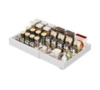 JOUING Cassetto Telescopico Estensibile Organizzatore Estraibile per Armadietti Acciaio al Carbonio Organizzatori Sotto il Lavello con Pellicola Adesiva da Cucina, Dispensa, Bagno, Armadio (Bianco)