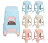 joukares 6 sgabelli in plastica, impilabili, sedie da bar senza schienale, antiscivolo, impermeabili, per cucina, sala da pranzo, soggiorno