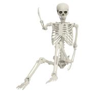 joukares Scheletro potenziale da 165 cm, dimensioni della vita, scheletro dell'osso umano, articolazioni mobili, accessori per feste di Halloween, decorazioni spaventose per casa infestata, scheletro