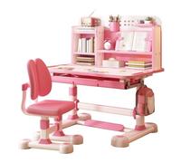 joukares Set di scrivania e sedia funzionale per bambini, altezza regolabile, scrivania per studio scolastico, scrivania ergonomica, tavolo da scrittura con supporto per libri, per ragazzi e ragazze,