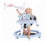 joukares Trotteur Bébé Plable, Trotteur Bébé Réglable En Hauteur avec Roues Silencieuses, Center d'Activités avec Musique et Lumières, Pour Bébé de 6 à 18 Mois, 12 kg carico 12 kg (blu)