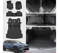 JOULARISE Set di tappetini per Toyota RAV4 2019-2025 (include ibrido), protezioni extra per portiera, in TPE per tutte le condizioni atmosferiche, tappetino per lo schienale, accessori per auto