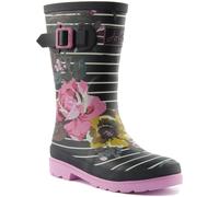 JOULES Stampa Floreale Stivali IN Gomma Unisex Scarpe Blu Navy Bianco UK 1 - 13