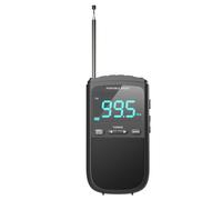 Joumitty Movimento Esterno Am FM Radio Stereo Personale Mini FM Ricaricabile Connettore per Cuffie Orologio Allarme Radio da Tasca per Trasmissione(B)