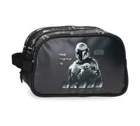 Joumma Star Wars His Name Is Grogu - Beauty case con due scomparti, adattabile, nero, 26 x 16 x 11 cm, in PVC
