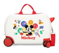Joumma Bags Disney Mickey Peek a Boo, valigia per bambini, realizzata in ABS, quattro ruote doppie a rotazione multidirezionale, chiusura a combinazione laterale, interno con due scomparti., bianco,