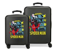 Joumma Bags Marvel Avnegers, Spiderman, Valigia per bambini realizzata in ABS, un materiale rigido e leggero, ruote doppie, chiusura a combinazione laterale, Supereroe, Talla única, Set valigie