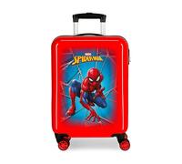 Marvel Spiderman Black Trolley cabina Rosso 37x55x20 cms Rigida ABS Chiusura a combinazione numerica 34L 2,6Kgs 4 doppie ruote Bagaglio a mano