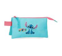 Joumma Disney Aloha Stitch Astuccio Triplo Blu 22x12x5 cm Poliestere