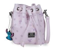 Joumma Disney Bloom Stitch Borsa Sacco Lilla 14x17x9 cm PU e Poliestere