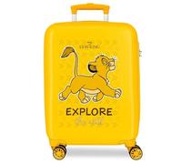 Disney Joumma Re Leone Explorer Valigia Cabina, Valigia per bambini, realizzata in ABS, materiale resistente, quattro ruote doppie di rotazione multidirezionale, chiusura a combinazione laterale,