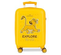 Disney Joumma Re Leone Explorer Valigia Cabina, Valigia per bambini, realizzata in ABS, materiale resistente, quattro ruote doppie di rotazione multidirezionale, chiusura a combinazione laterale,