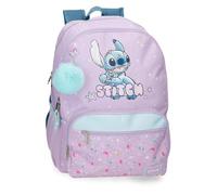 Joumma Disney Lovely Stitch - Zaino da 13,3 pollici, doppio scomparto adattabile al trolley, viola, 32 x 44 x 17 cm, in poliestere, 24,68 l