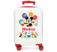 Joumma Disney Mickey Peek a Boo Valigia da cabina bianca 33 x 50 x 20 cm Rigida ABS Chiusura a combinazione laterale 28,4 L 2 kg 4 ruote doppie bagaglio a mano, bianco, Valigia cabina